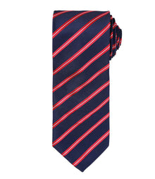 Premier Sports Stripe Tie PR784 - Navy/Red