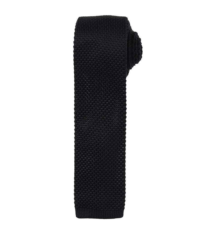 Premier Slim Knitted Tie PR789 - Black
