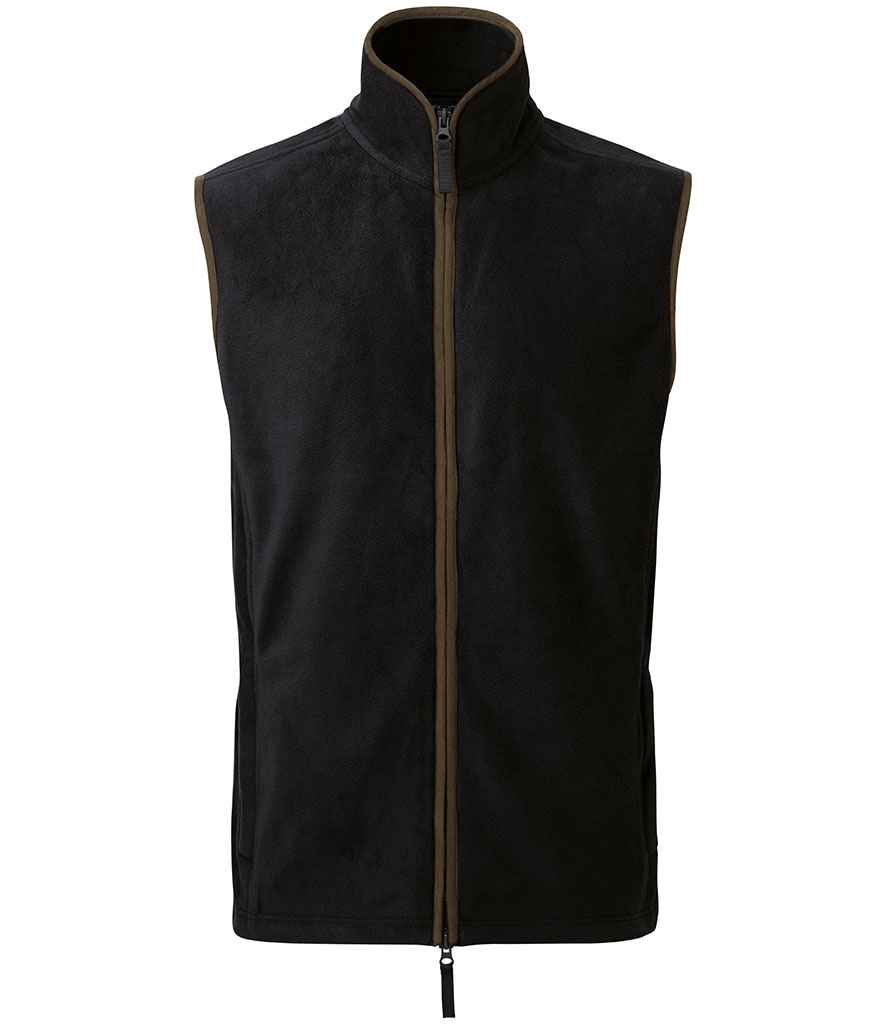 Premier Artisan Fleece Gilet PR803 - Black/Brown