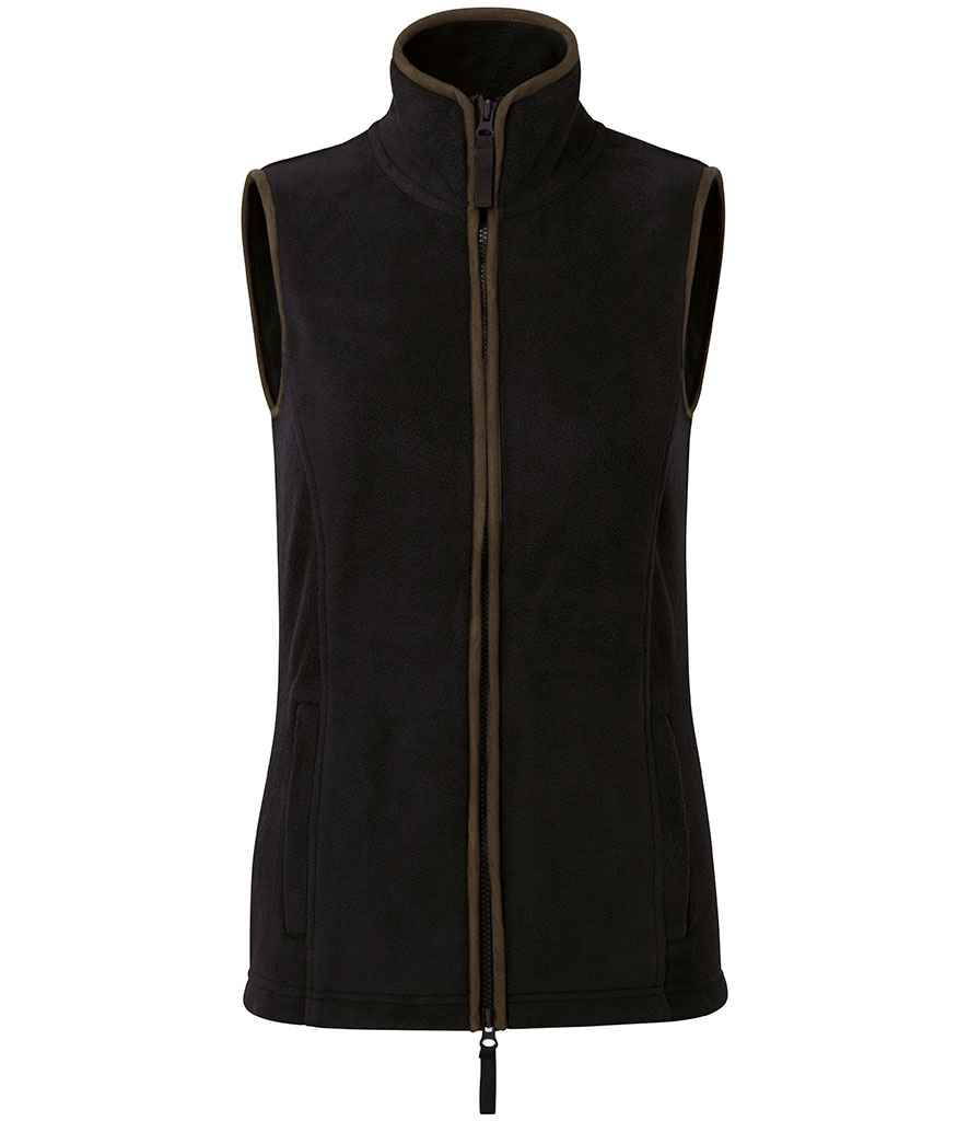 Premier Ladies Artisan Fleece Gilet PR804 - Black/Brown