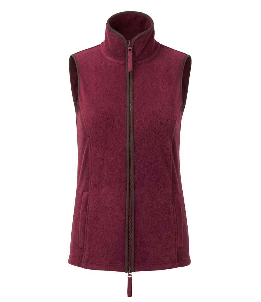 Premier Ladies Artisan Fleece Gilet PR804 - Burgundy/Brown