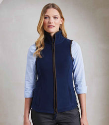 Premier Ladies Artisan Fleece Gilet PR804 - PR804 Navy/Brown Model