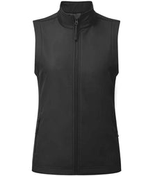 Premier Ladies Windchecker® Recycled Printable Soft Shell Gilet PR816 - Black