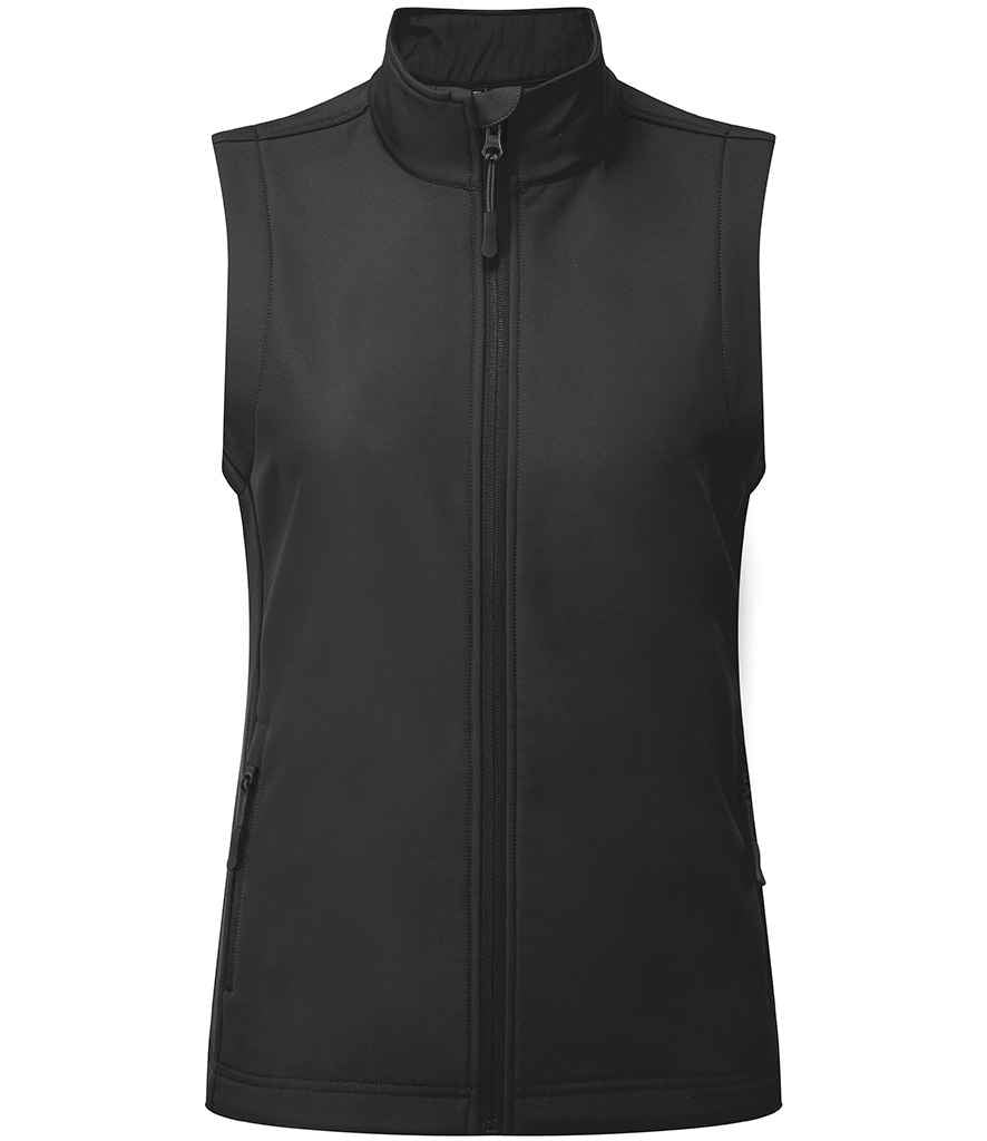 Premier Ladies Windchecker® Recycled Printable Soft Shell Gilet PR816 - Black