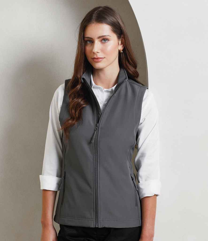 Premier Ladies Windchecker® Recycled Printable Soft Shell Gilet PR816 - PR816 Dark Grey Model