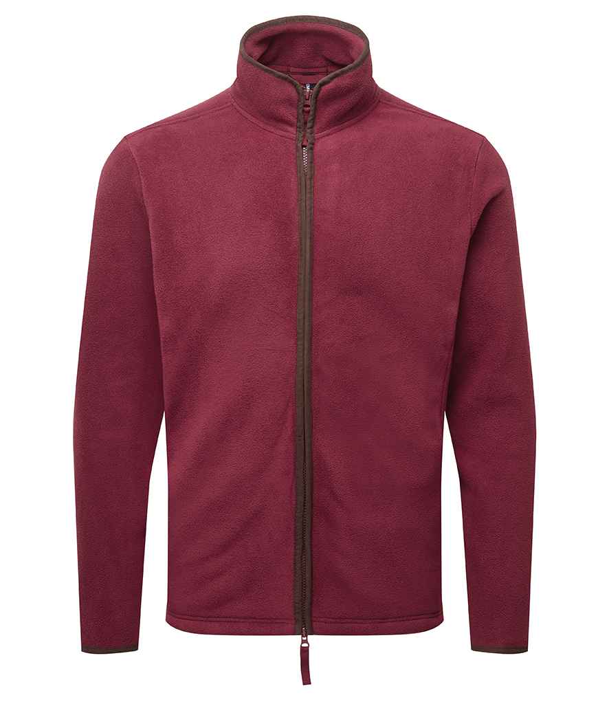 Premier Artisan Fleece Jacket PR823 - Burgundy/Brown
