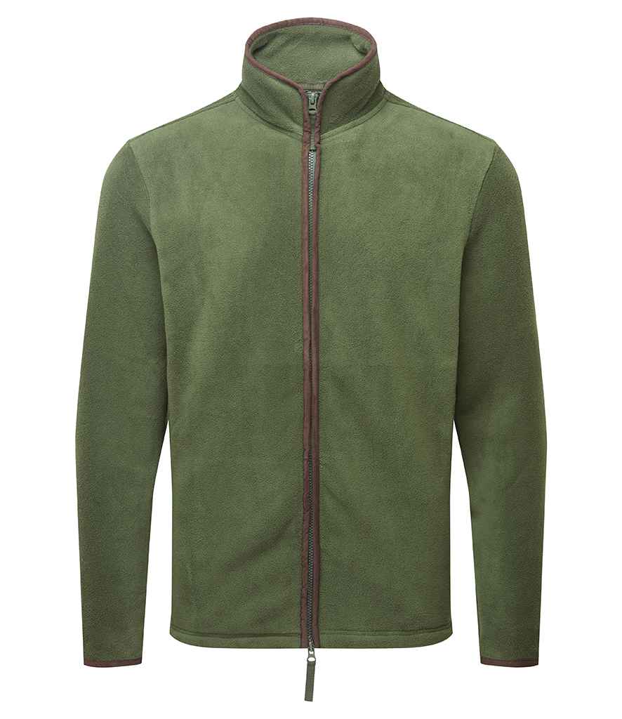 Premier Artisan Fleece Jacket PR823 - Moss Green/Brown