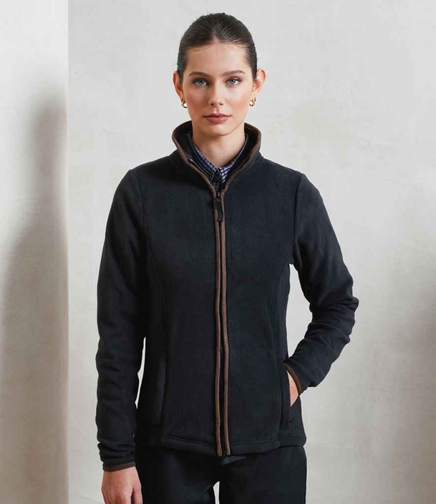 Premier Ladies Artisan Fleece Jacket PR824 - PR824 Black/Brown Model