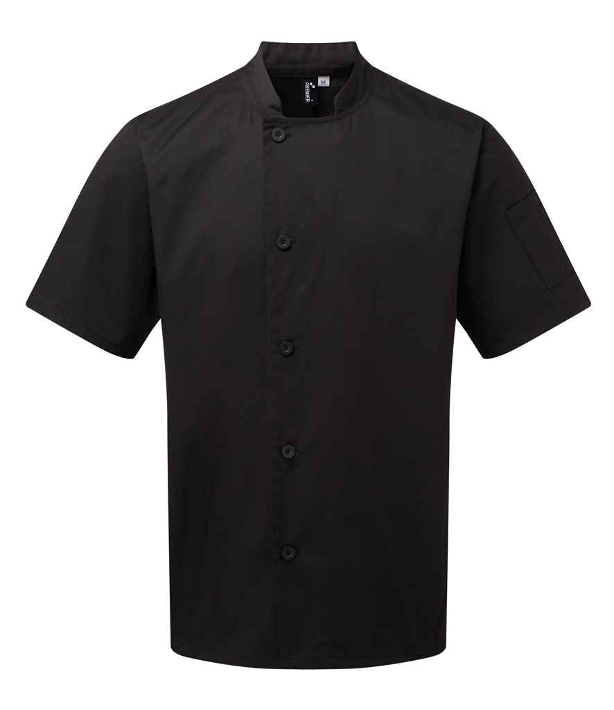 Premier Essential Short Sleeve Chef's Jacket PR900 - Black