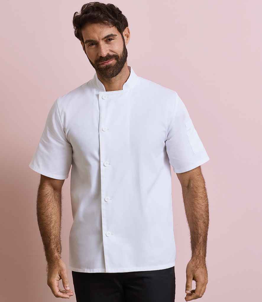 Premier Essential Short Sleeve Chef's Jacket PR900 - PR900 White Model