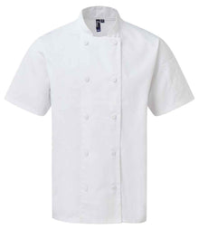 Premier Coolchecker® Short Sleeve Chef's Jacket PR902 - White