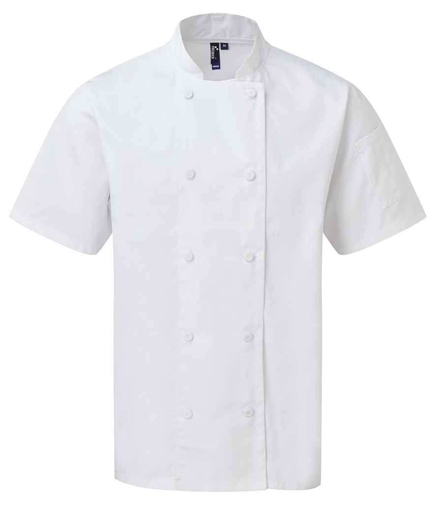 Premier Coolchecker® Short Sleeve Chef's Jacket PR902 - White