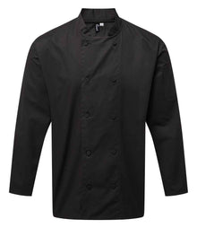 Premier Coolchecker® Long Sleeve Chef's Jacket PR903 - Black
