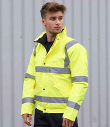 Portwest Hi-Vis Bomber Jacket PW001 - Yellow model view