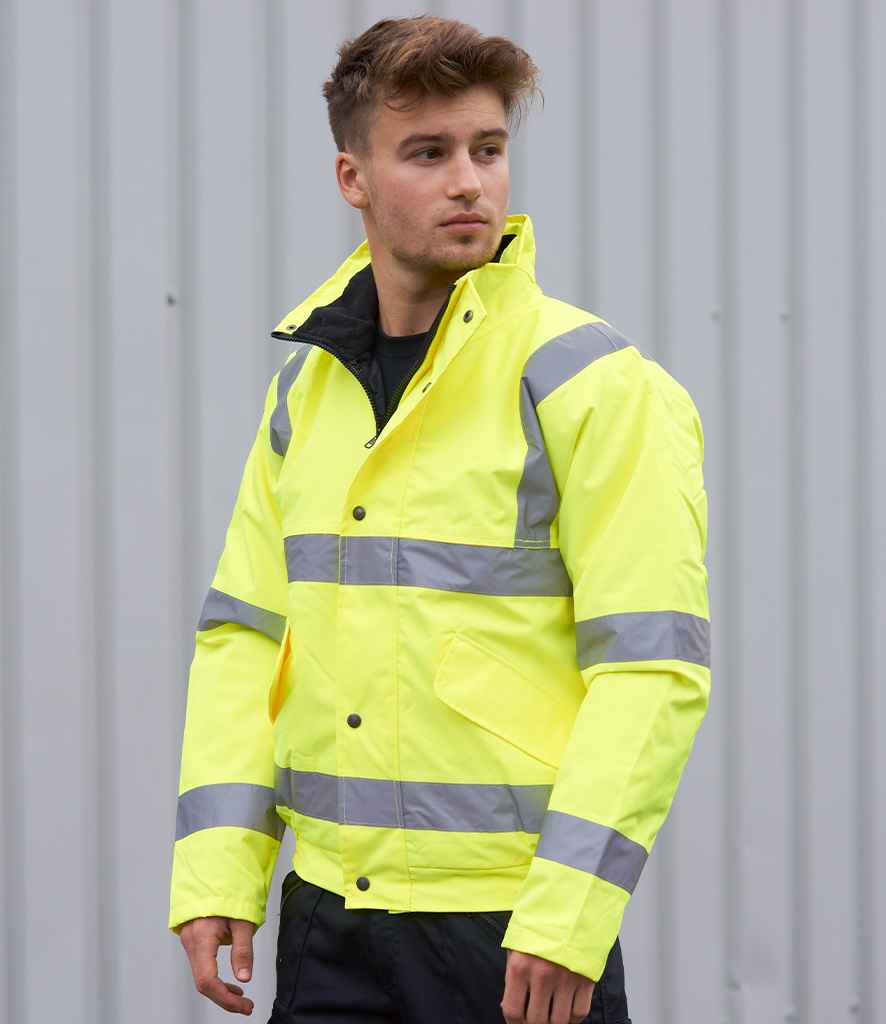 Portwest Hi-Vis Bomber Jacket PW001 - Yellow model view