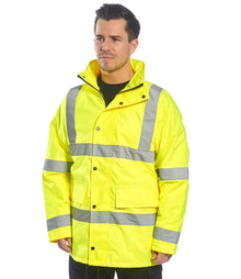 Portwest Hi-Vis 4-in-1 Traffic Jacket PW014 - PW014 Yellow Model