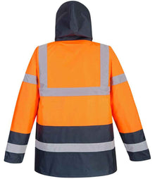 Portwest Hi-Vis Contrast Traffic Jacket PW025 - PW025 Orange/Navy Back