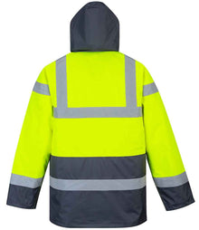 Portwest Hi-Vis Contrast Traffic Jacket PW025 - PW025 Yellow/Navy Back