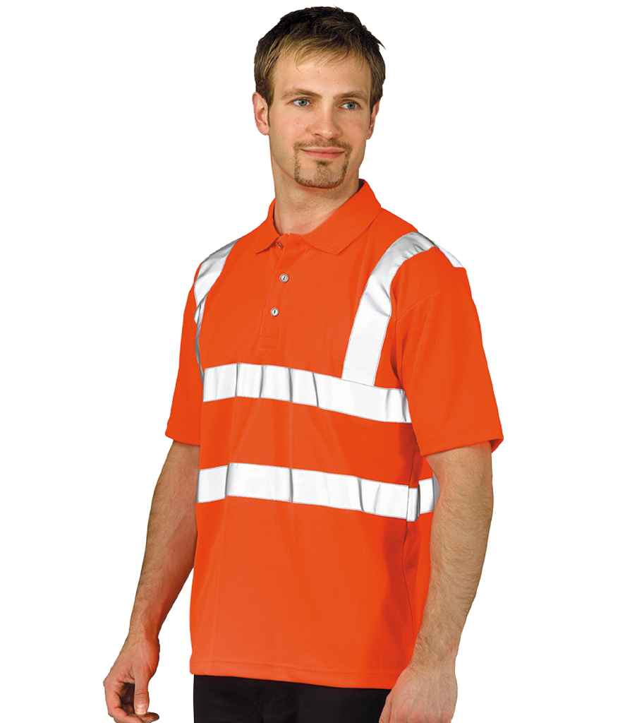 Portwest Hi-Vis Polo Shirt PW061 - PW061 Orange Model