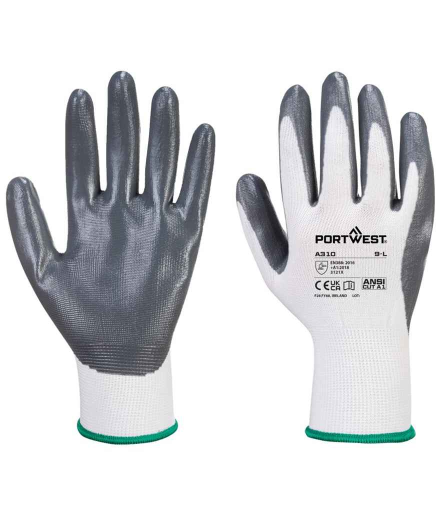 Portwest Flexo Grip Nitrile Gloves PW074 - Grey