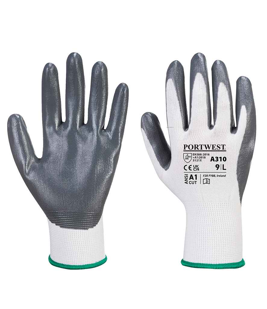 Portwest Flexo Grip Nitrile Gloves PW074 - PW074 Grey Model