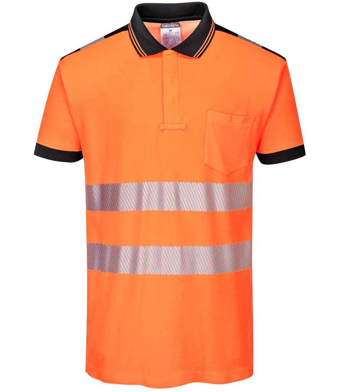 Portwest PW3 Hi-Vis Polo Shirt PW1003 - Orange/Black