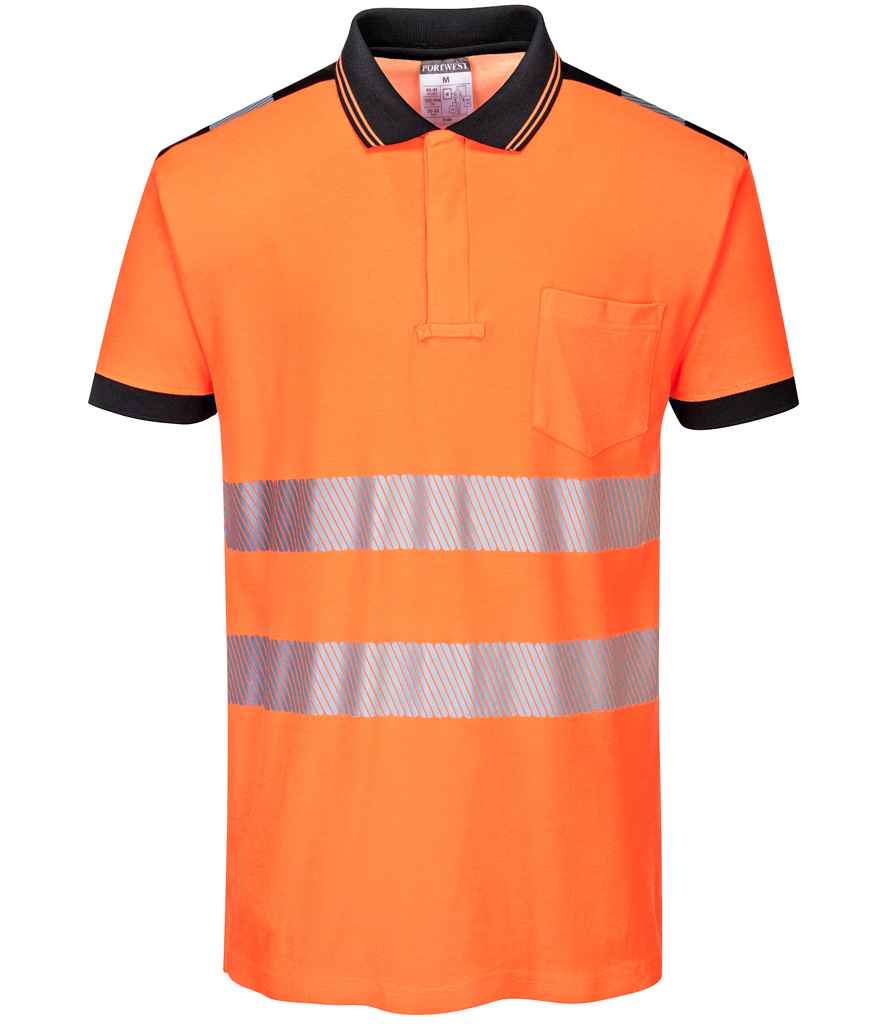 Portwest PW3 Hi-Vis Polo Shirt PW1003 - Orange/Black
