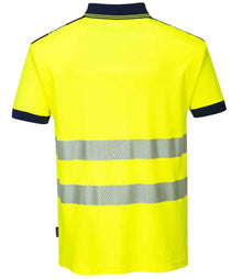 Portwest PW3 Hi-Vis Polo Shirt PW1003 - PW1003 Yellow/Black Back