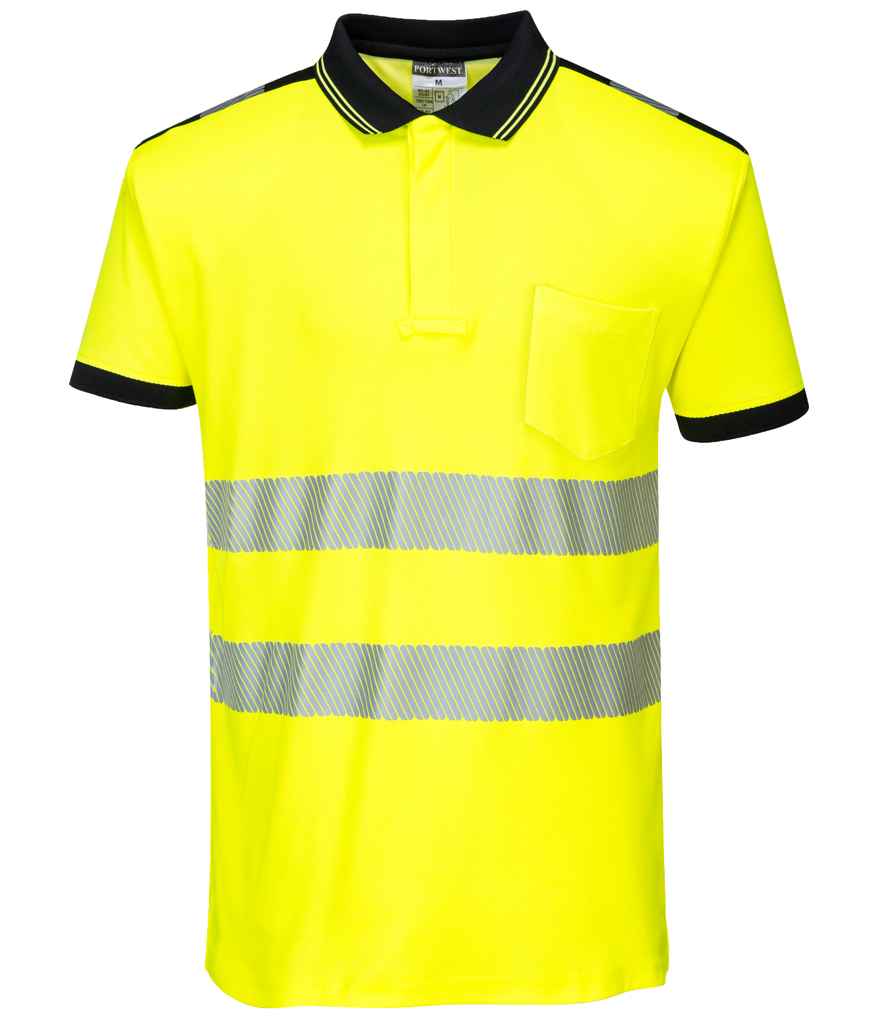 Portwest PW3 Hi-Vis Polo Shirt PW1003 - Yellow/Black