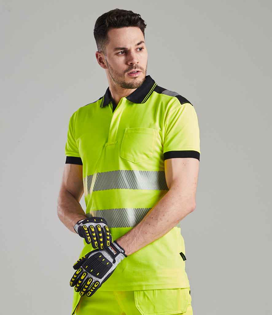 Portwest PW3 Hi-Vis Polo Shirt PW1003 - PW1003 Yellow/Black Model