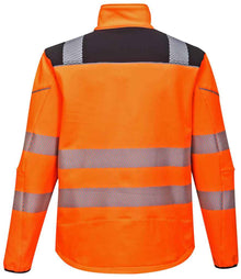 Portwest PW3 Hi-Vis Soft Shell Jacket PW1011 - PW1011 Orange/Black Back