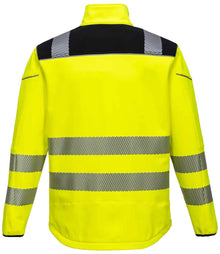 Portwest PW3 Hi-Vis Soft Shell Jacket PW1011 - PW1011 Yellow/Black Back
