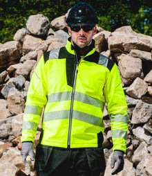 Portwest PW3 Hi-Vis Soft Shell Jacket PW1011 - PW1011 Yellow/Black Model