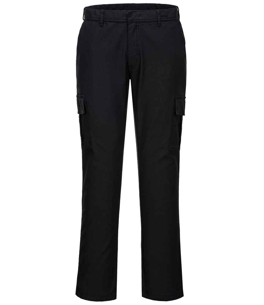 Portwest Stretch Slim Combat Trousers PW1201 - Black