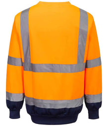 Portwest Hi-Vis Two Tone Sweatshirt PW668 - PW668 Orange/Navy Back