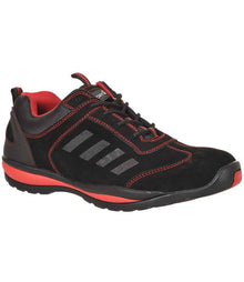 Portwest Steelite™ Lusum S1P HRO Safety Trainers PW809 - Black/Red
