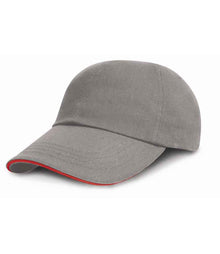 Result Low Profile Heavy Brushed Cotton Cap RC024P – Grey/Red product image
