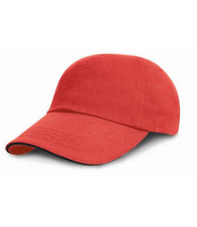 Result Low Profile Heavy Brushed Cotton Cap RC024P – Red/Black product image