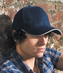 Result Pro-Style Heavy Brushed Cotton Cap RC025P - RC025P Navy/Natural Model