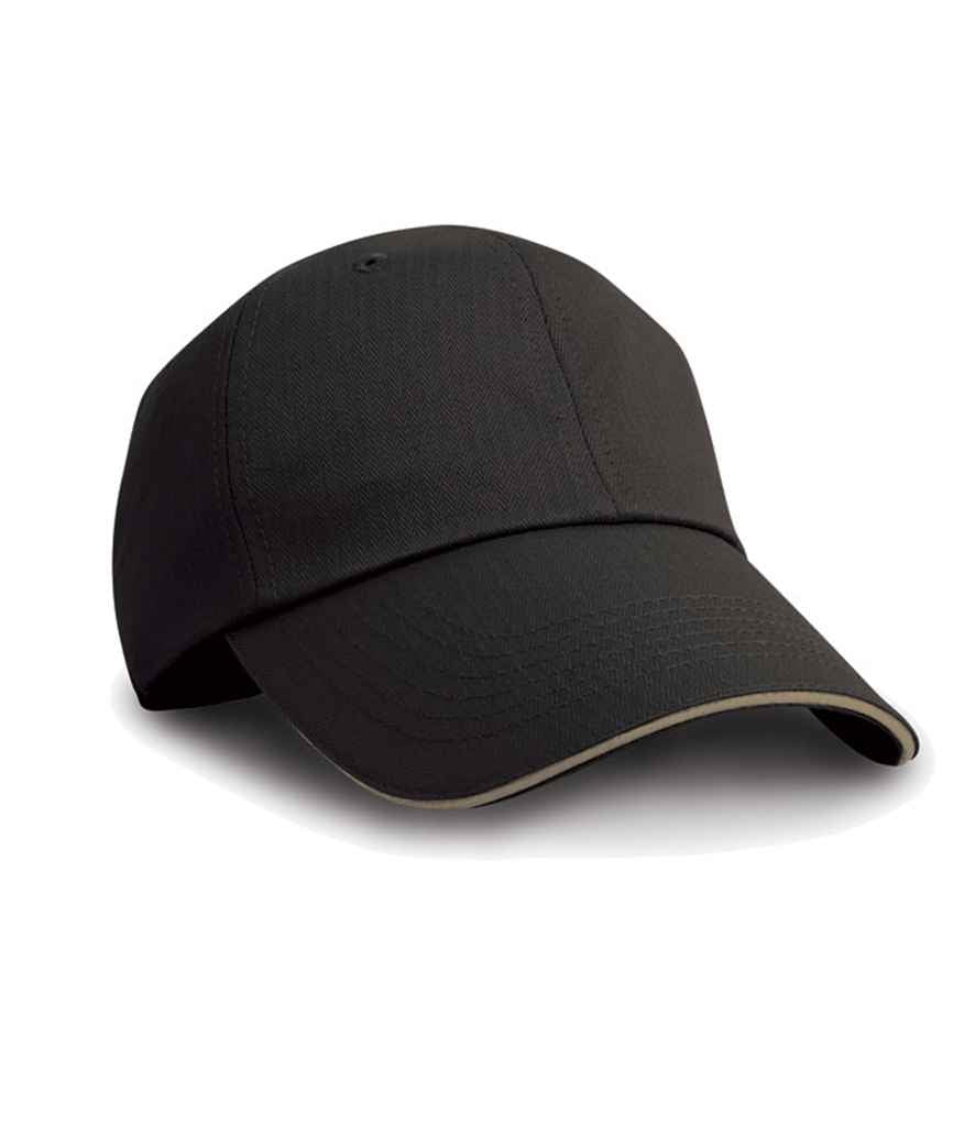Result Herringbone Cap RC038 - Black/Tan