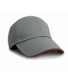 Result Herringbone Cap RC038 - Grey/Red