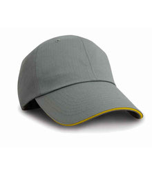 Result Herringbone Cap RC038 - Grey/Yellow