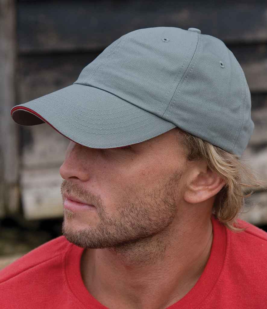 Result Herringbone Cap RC038 - RC038 Grey/Red Model