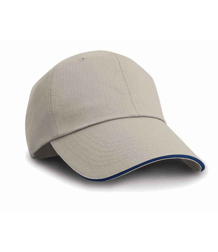 Result Herringbone Cap RC038 - Tan/Navy