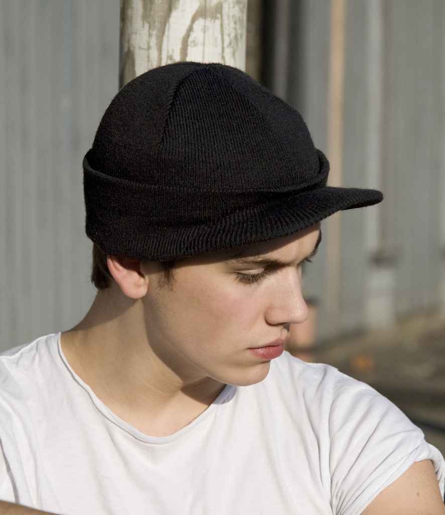 Result Esco Army Knitted Hat RC060 - RC060 Black Model