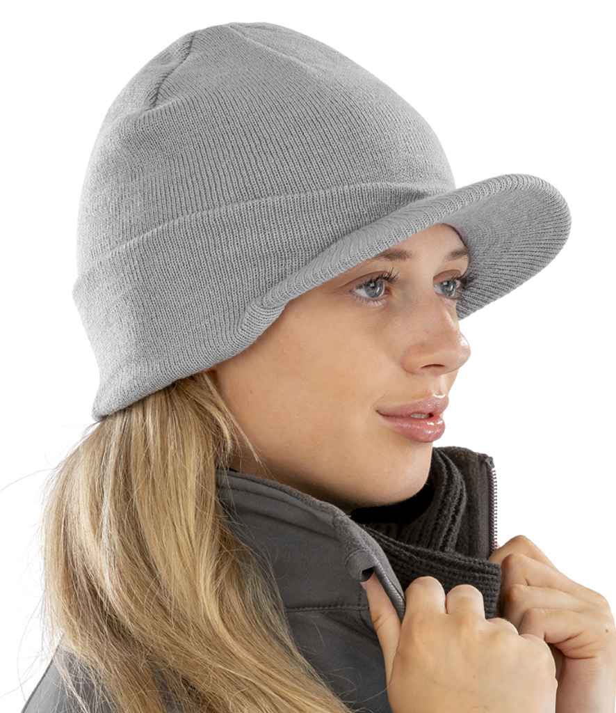 Result Esco Army Knitted Hat RC060 - RC060 Cool Grey Model
