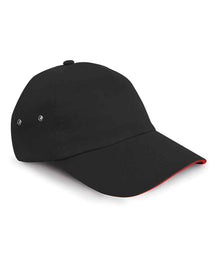 Result Plush Cotton 5 Panel Cap RC072 - Black