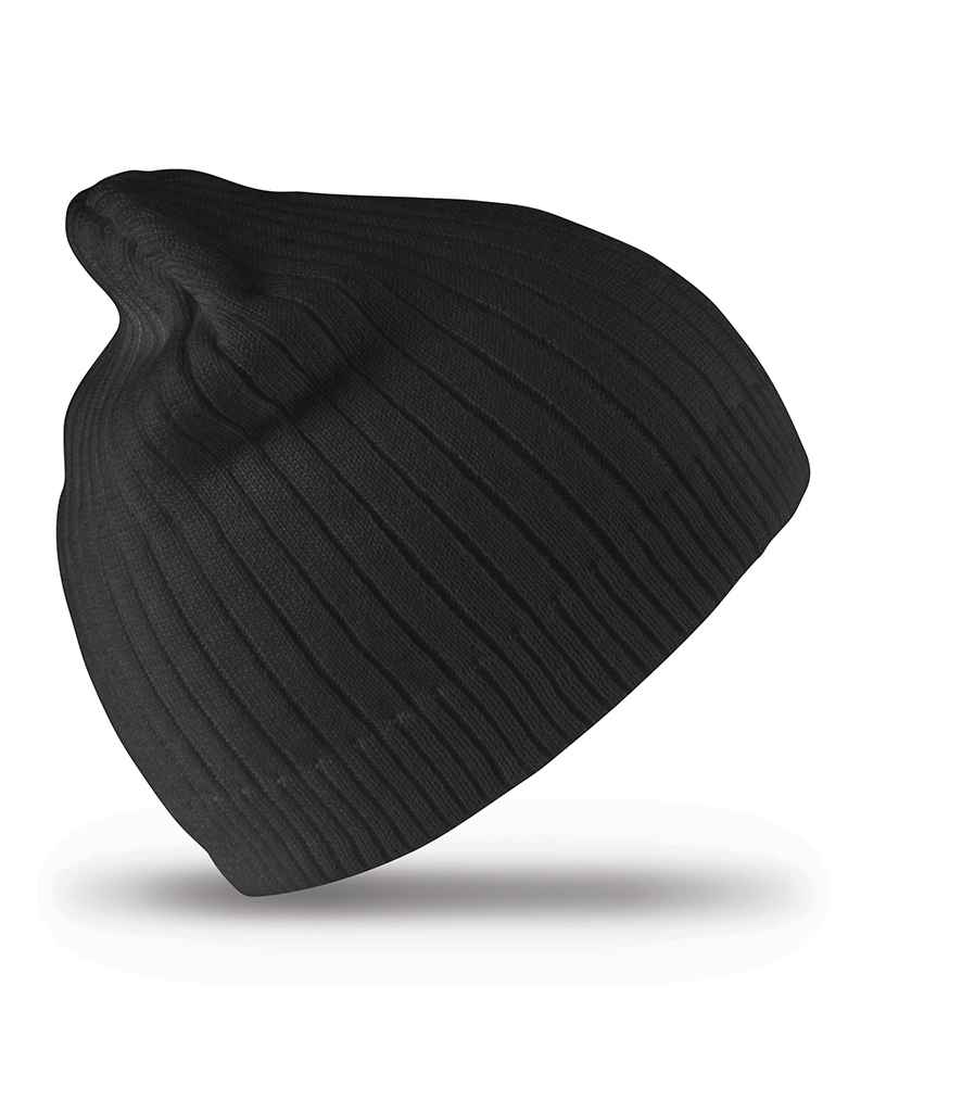 Result Cotton Knitted Beanie RC074 - Black