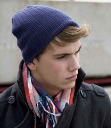 Result Cotton Knitted Beanie RC074 - RC074 Navy Model