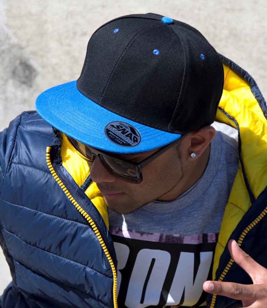 Result Contrast Bronx Snapback Cap RC082 - RC082 Black/Azure Model